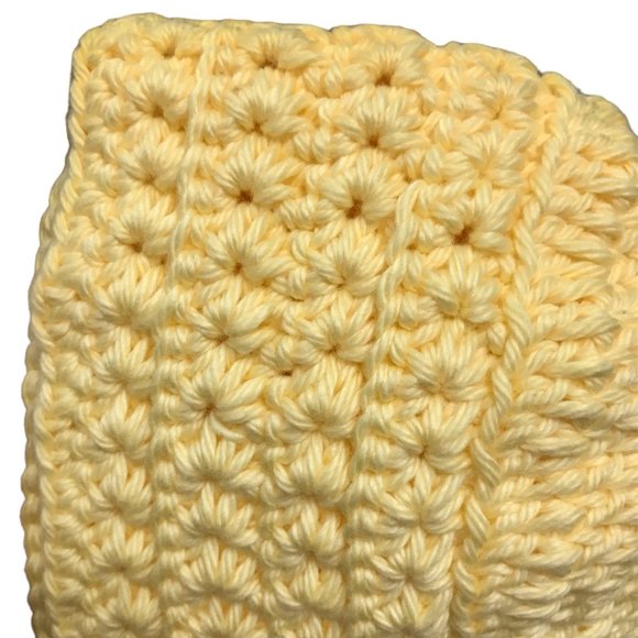 Brand New Handmade Crochet Newborn Baby Bonnet, Yellow Baby Bonnet - Picture 2 of 3